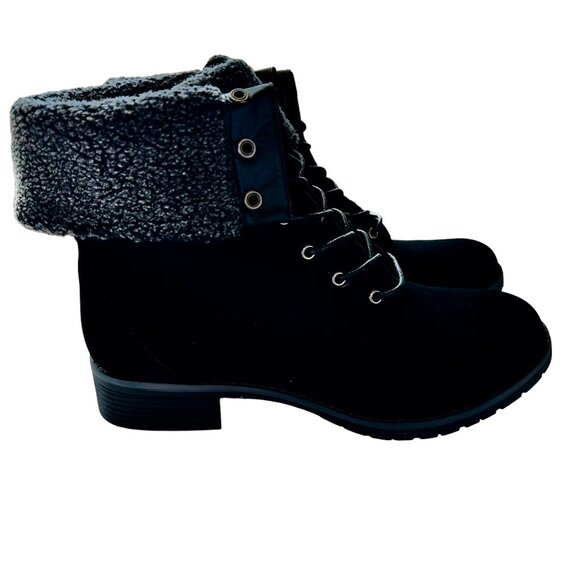 BU Collection Faux Suede Black Boots Sz 11 - Picture 7 of 9